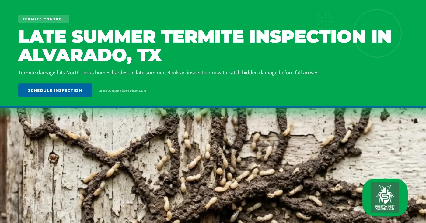 Late-Summer Termite Inspection in Alvarado, TX: Why Now Is Right