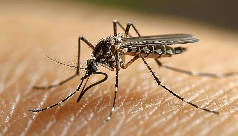 Close-up of a small mosquito