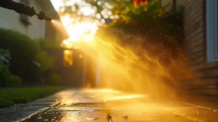 Pest control spraying in action